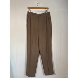 Max Studio Trousers Pleated Brown Dress Pants Size 11/12